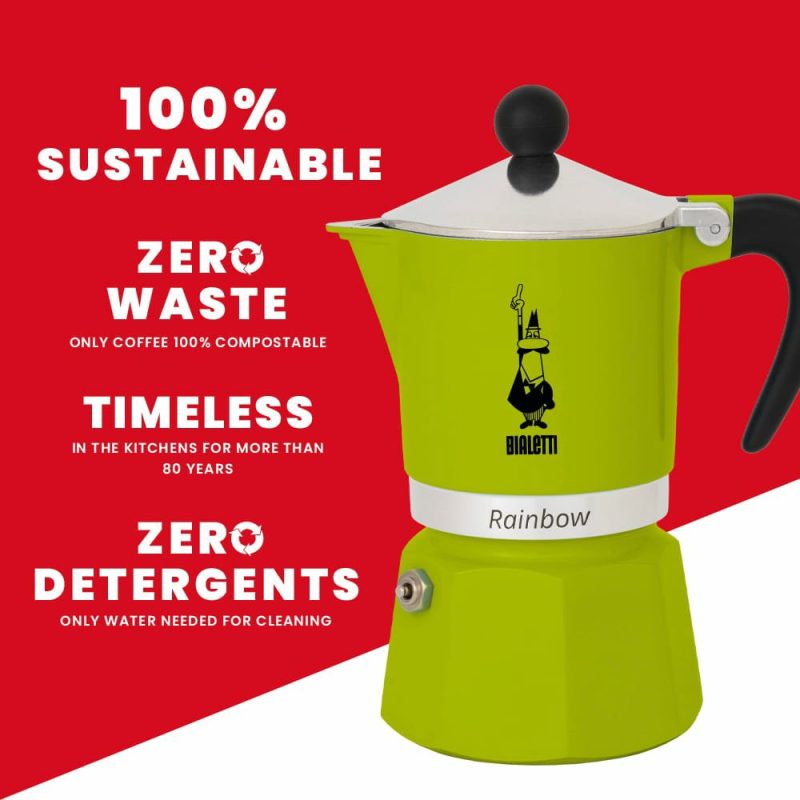 Bialetti Rainbow Zelena za 3 šoljice